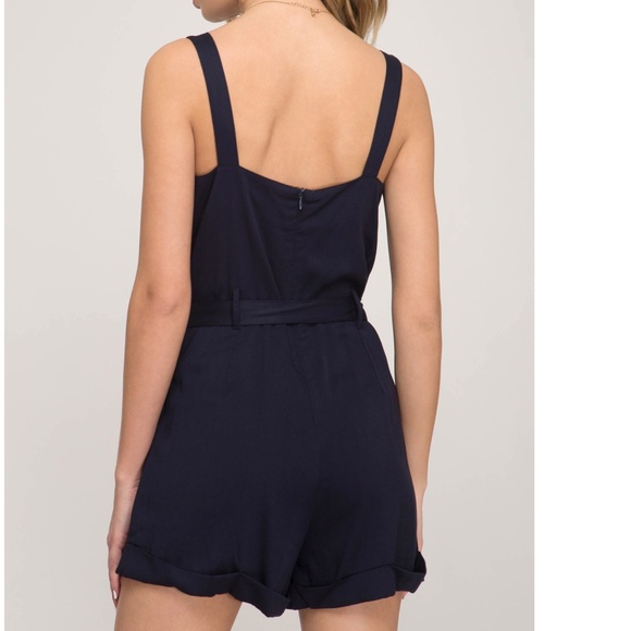 Cami Romper With Waist Tie - Picture 2 of 2